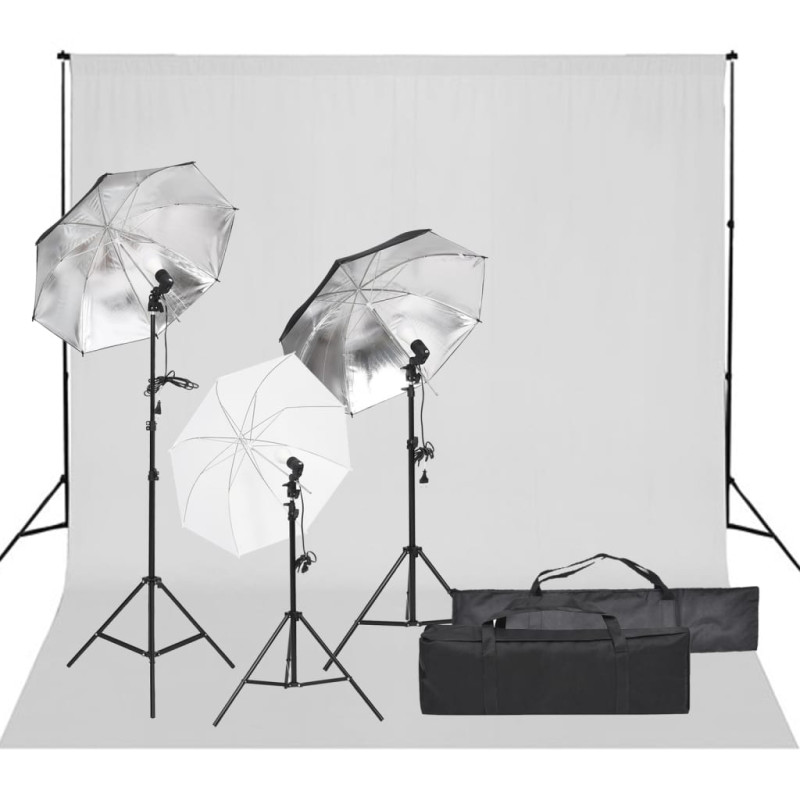 Produktbild för Fotostudio med lampor och bakgrund