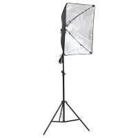 Produktbild för Fotostudio med softbox-lampa och bakgrund