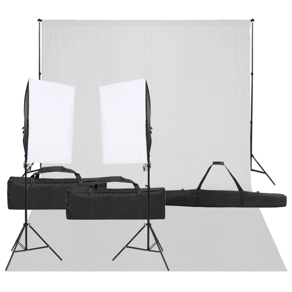 Produktbild för Fotostudio med lampor och bakgrund