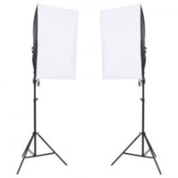 Produktbild för Fotostudio med lampor och bakgrund