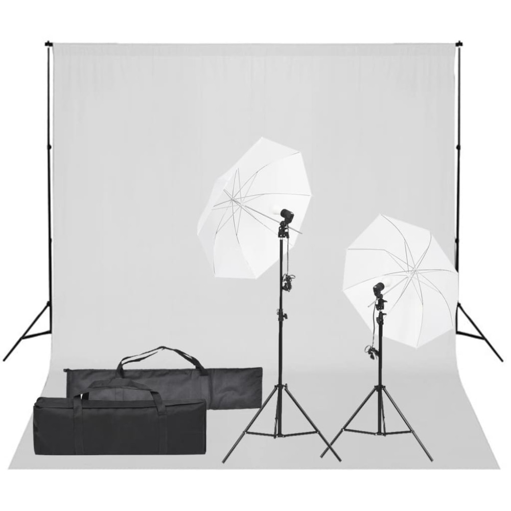 Produktbild för Fotostudio med lampor och bakgrund