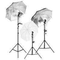 Produktbild för Fotostudio med lampor, bakgrund och reflexskärm