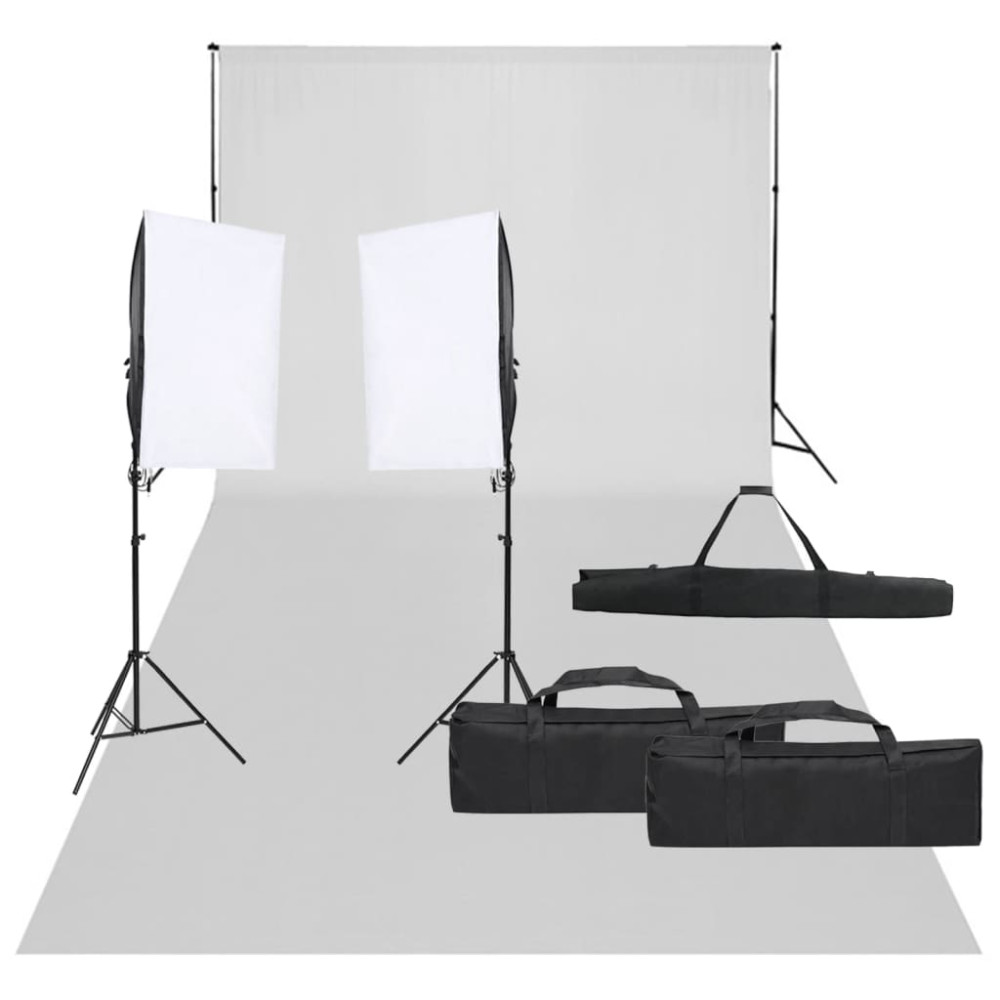 Produktbild för Fotostudio med lampor och bakgrund