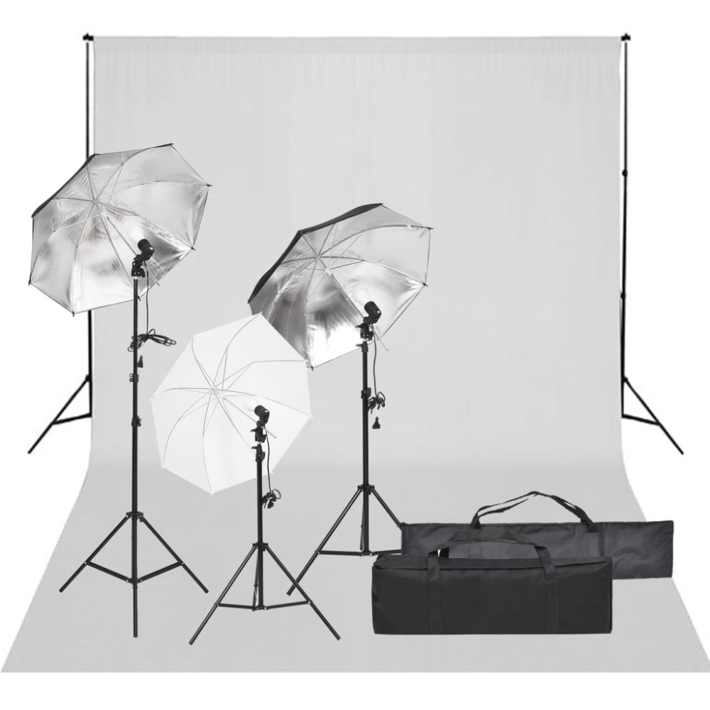 Produktbild för Fotostudio med lampor och bakgrund