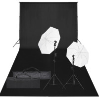 Produktbild för Fotostudio med lampor och bakgrund