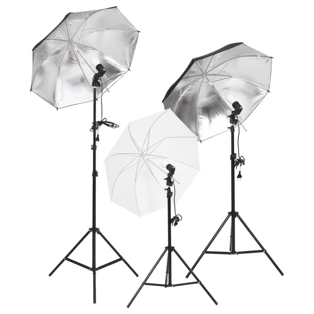 Produktbild för Fotostudio med lampor, bakgrund och reflexskärm