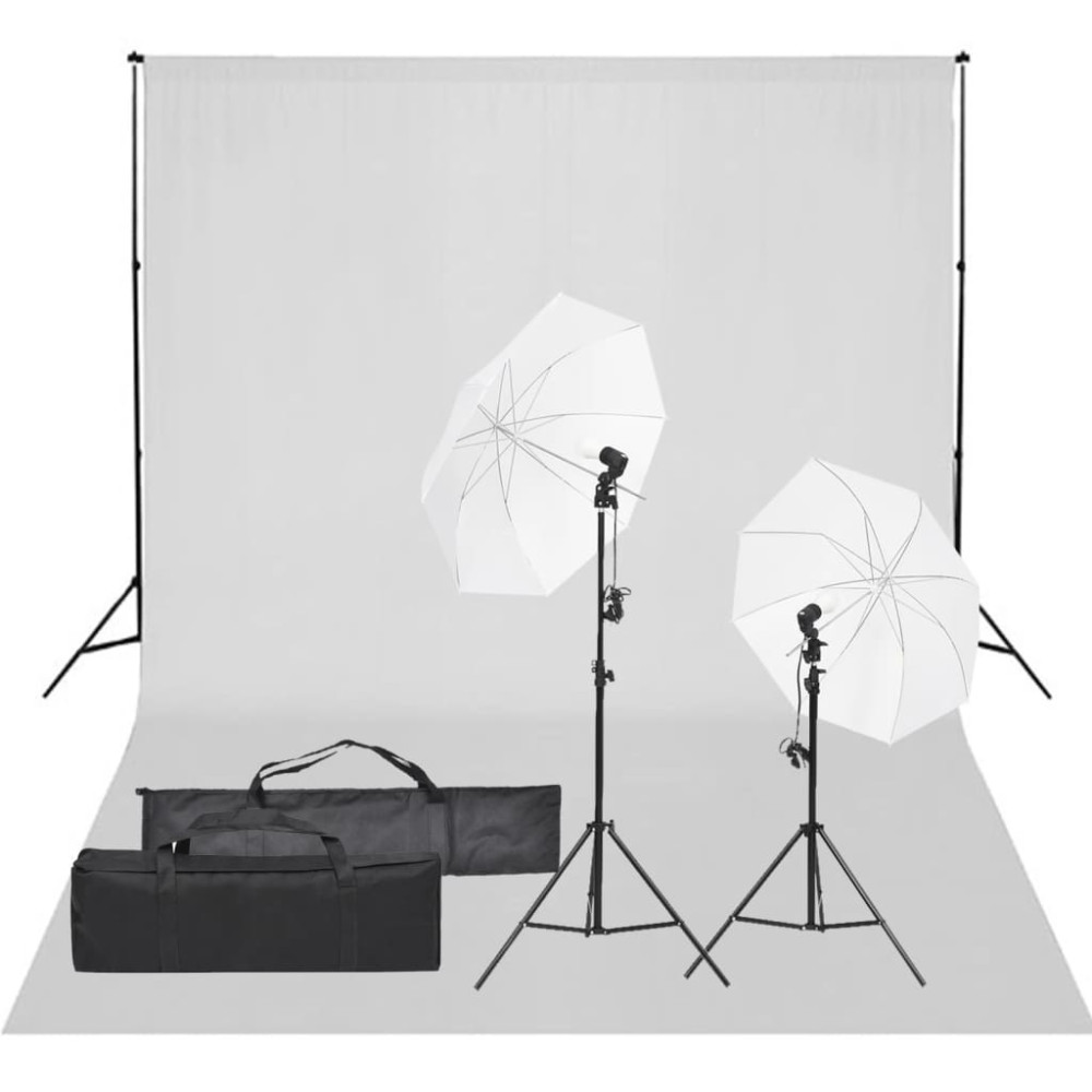 Produktbild för Fotostudio med lampor och bakgrund