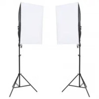 Produktbild för Fotostudio med lampor, bakgrund och reflexskärm