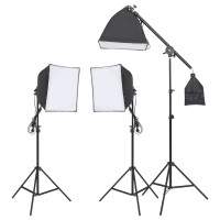 Produktbild för Fotostudio med lampor och bakgrund