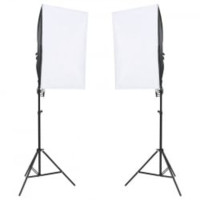 Produktbild för Fotostudio med lampor, bakgrund och reflexskärm