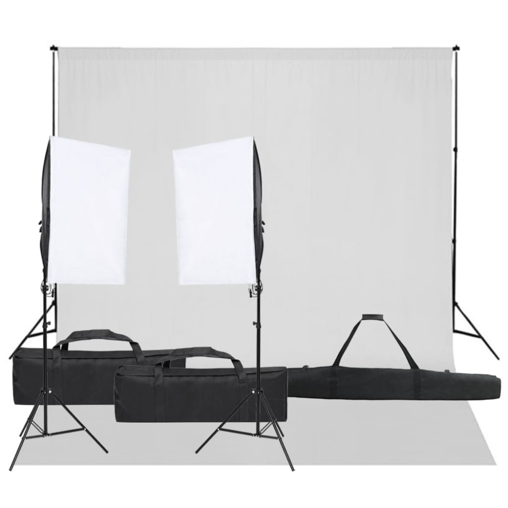 Produktbild för Fotostudio med lampor och bakgrund