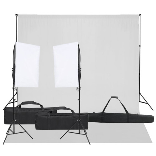 vidaXL Fotostudio med lampor och bakgrund