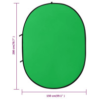 Produktbild för Oval bakgrundsskärm studio 2-i-1 grön och blå 200x150 cm