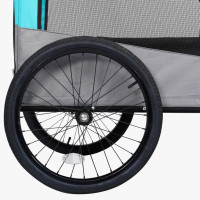 Miniatyr av produktbild för Cykelvagn för husdjur och joggingvagn 2-i-1 blå och grå