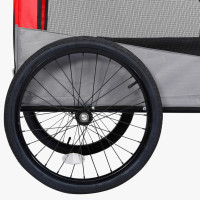 Miniatyr av produktbild för Cykelvagn för husdjur och joggingvagn 2-i-1 röd och grå