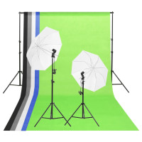 Produktbild för Studiobelysning inklusive bakgrunder & paraplyer