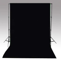 Produktbild för Fotobakgrund utan stativ bomull svart 500x300 cm