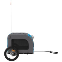 Produktbild för Cykelvagn för djur blå och grå oxfordtyg och järn