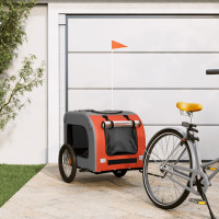 Miniatyr av produktbild för Cykelvagn för djur orange och grå oxfordtyg och järn