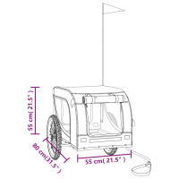Produktbild för Cykelvagn för djur svart oxfordtyg och järn