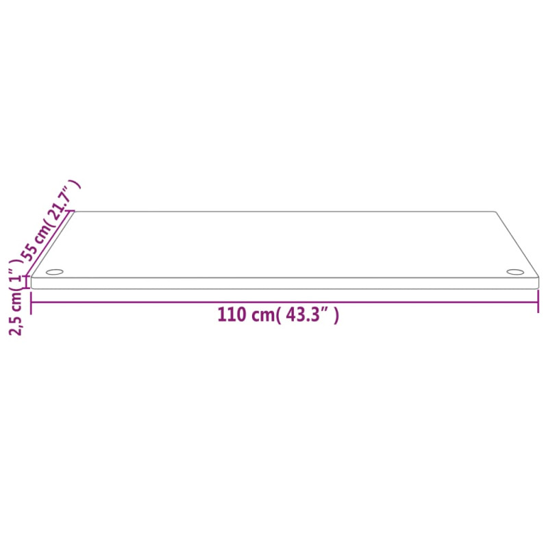 Produktbild för Skrivbordsskiva vit 110x55x2,5 cm massiv furu