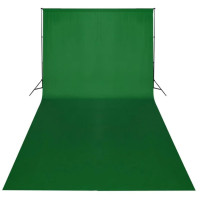 Produktbild för Fotobakgrund utan stativ bomull grön 600x300 cm chroma key