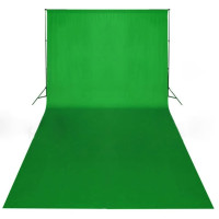 Produktbild för Fotobakgrund utan stativ bomull grön 600x300 cm chroma key