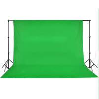 Produktbild för Fotobakgrund utan stativ bomull grön 500x300 cm chroma key