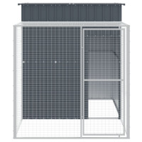 Produktbild för Hönshus med gård antracit 165x251x181 cm galvaniserat stål