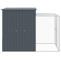 Produktbild för Hönshus med gård antracit 165x251x181 cm galvaniserat stål