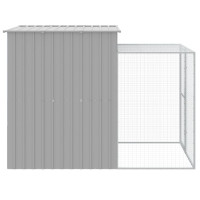 Produktbild för Hönshus med gård ljusgrå 165x251x181 cm galvaniserat stål
