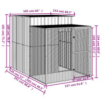 Produktbild för Hönshus med gård ljusgrå 165x251x181 cm galvaniserat stål