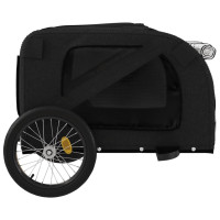 Miniatyr av produktbild för Cykelvagn för djur svart oxfordtyg och järn