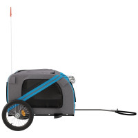 Miniatyr av produktbild för Cykelvagn för djur blå och grå oxfordtyg och järn