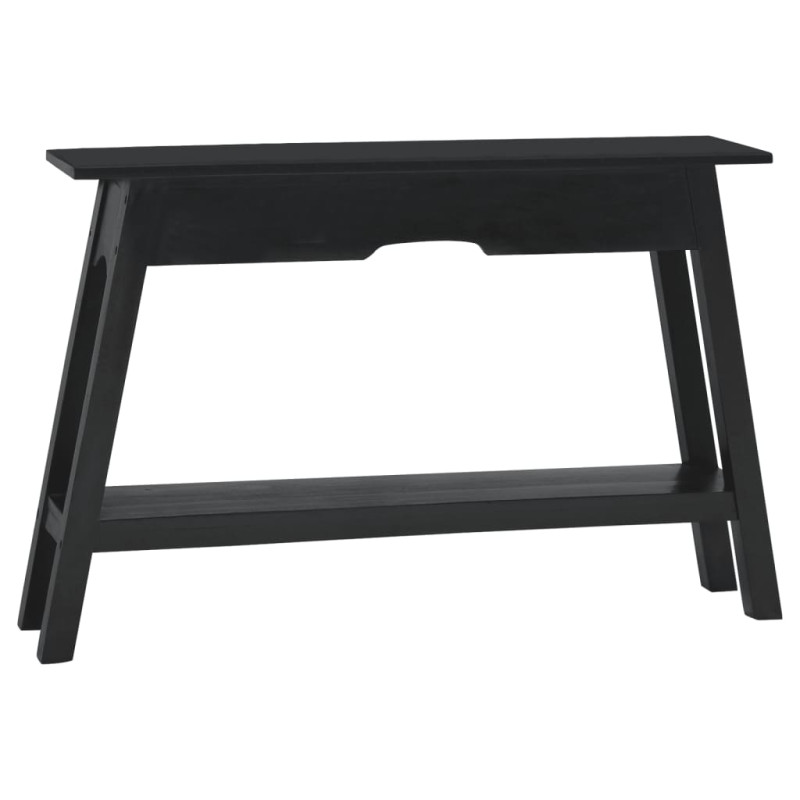 Produktbild för Konsolbord svart 110x30x75 cm massiv mahogny