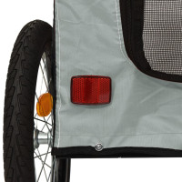 Miniatyr av produktbild för Cykelvagn för djur grå och svart oxfordtyg och järn