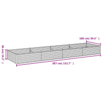 Produktbild för Odlingslåda 387x100x36 cm rosttrögt stål