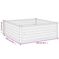 Produktbild för Odlingslåda 100x100x36 cm rosttrögt stål