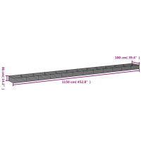 Produktbild för Odlingslåda 1150x100x36 cm rosttrögt stål