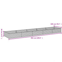 Produktbild för Odlingslåda 482x100x36 cm rosttrögt stål