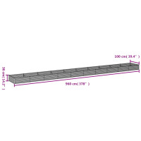 Produktbild för Odlingslåda 960x100x36 cm rosttrögt stål