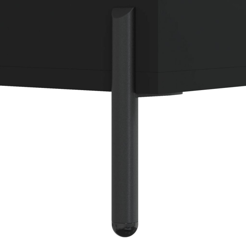 Produktbild för Högskåp svart 69,5x34x180 cm konstruerat trä