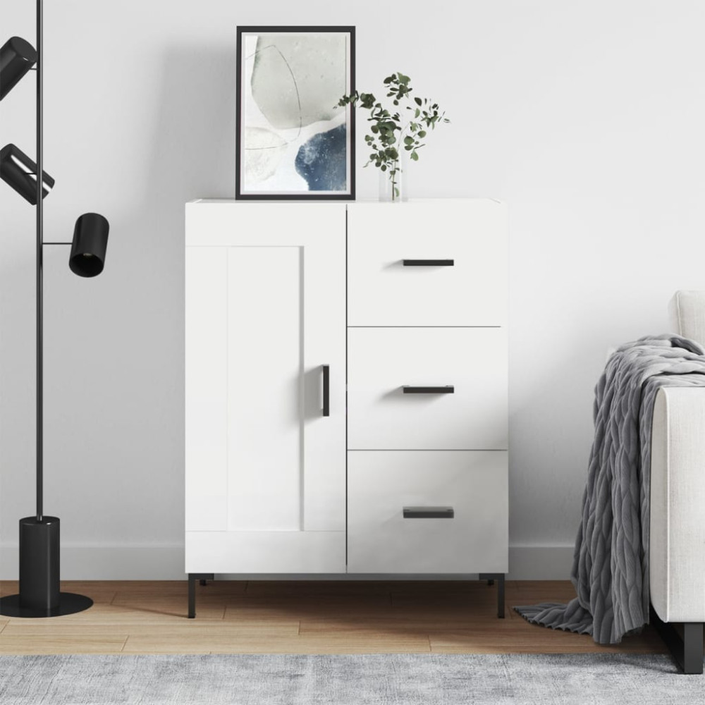 Produktbild för Skåp vit 69,5x34x90 cm konstruerat trä