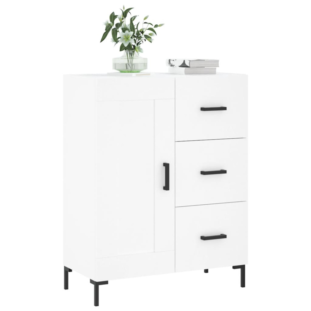 Produktbild för Skåp vit 69,5x34x90 cm konstruerat trä