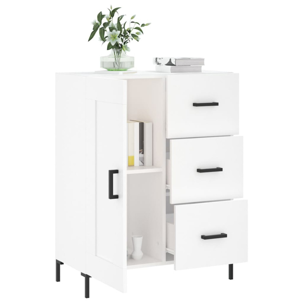Produktbild för Skåp vit 69,5x34x90 cm konstruerat trä
