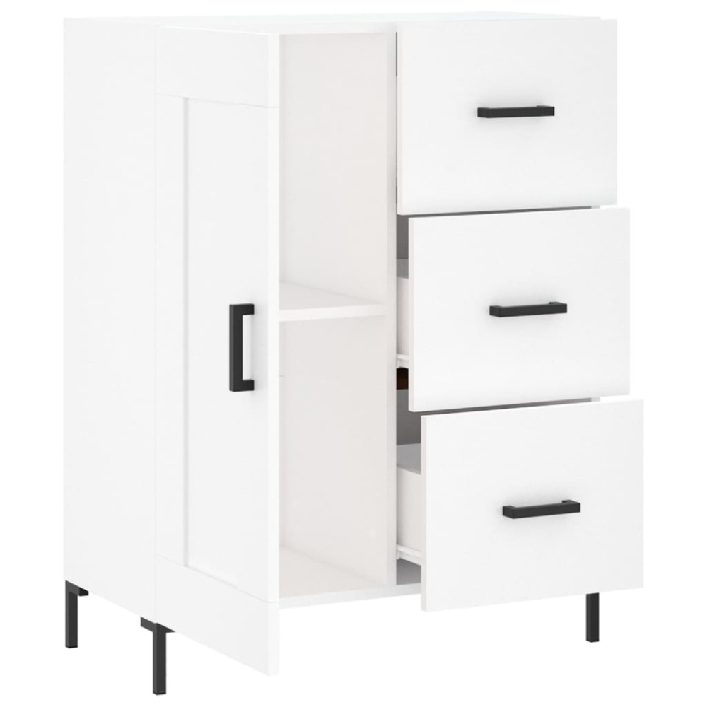 Produktbild för Skåp vit 69,5x34x90 cm konstruerat trä