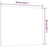 Produktbild för Väggmonterad magnettavla vit 60x50 cm härdat glas