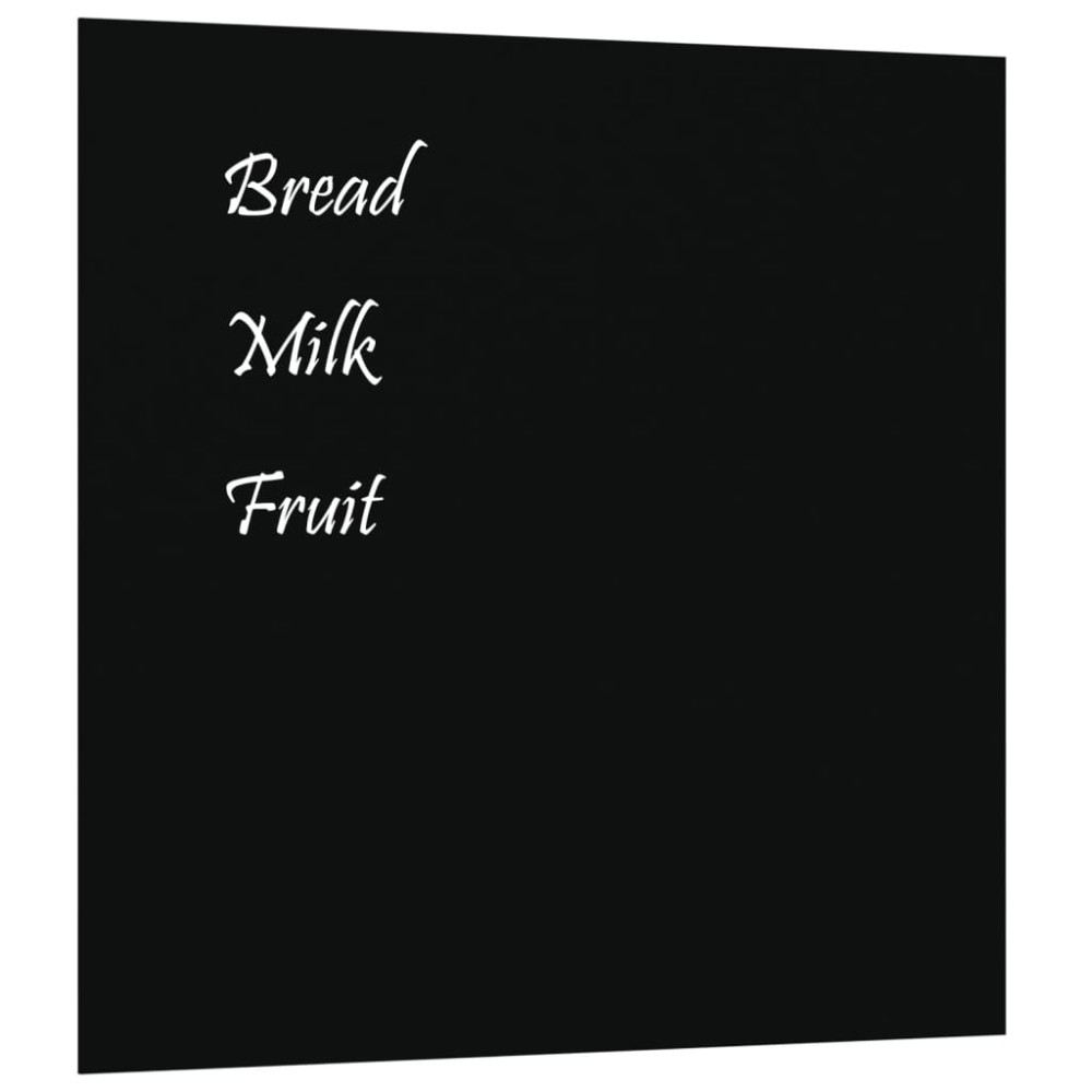 Produktbild för Väggmonterad magnettavla svart 60x60 cm härdat glas