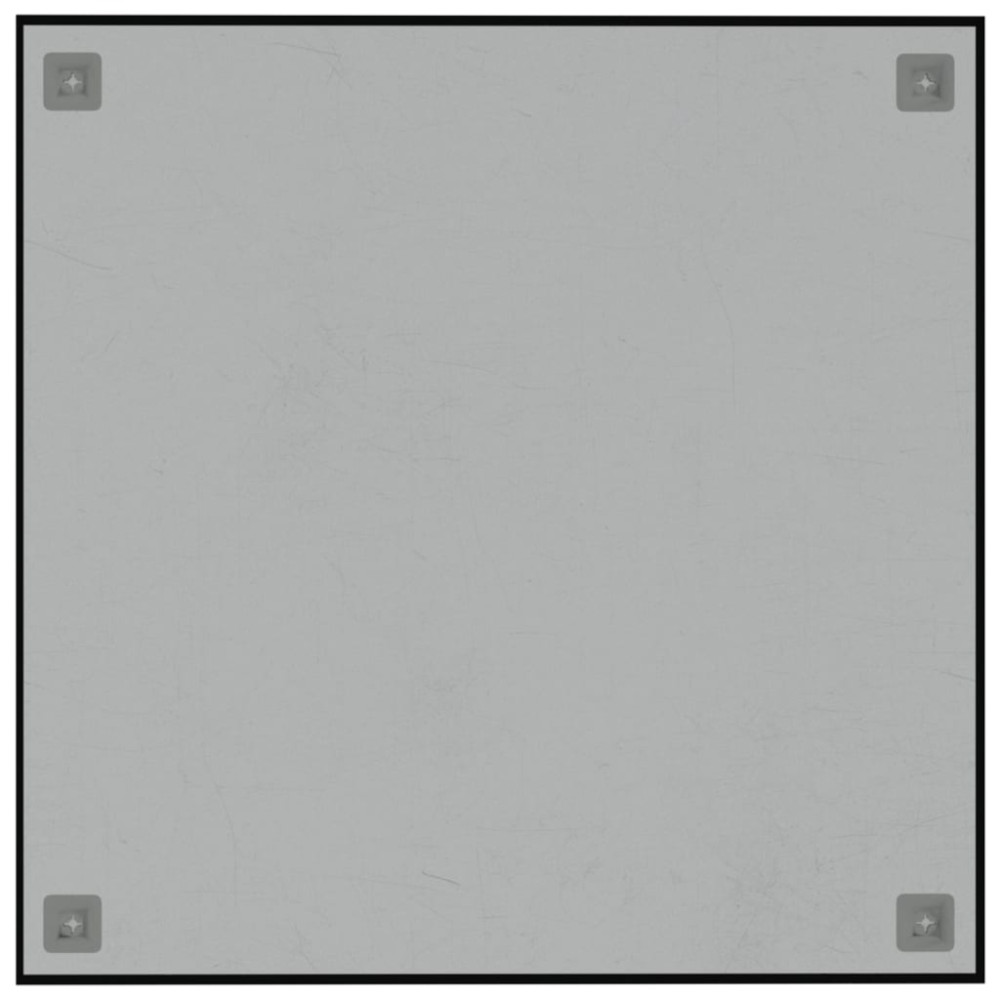 Produktbild för Väggmonterad magnettavla svart 60x60 cm härdat glas