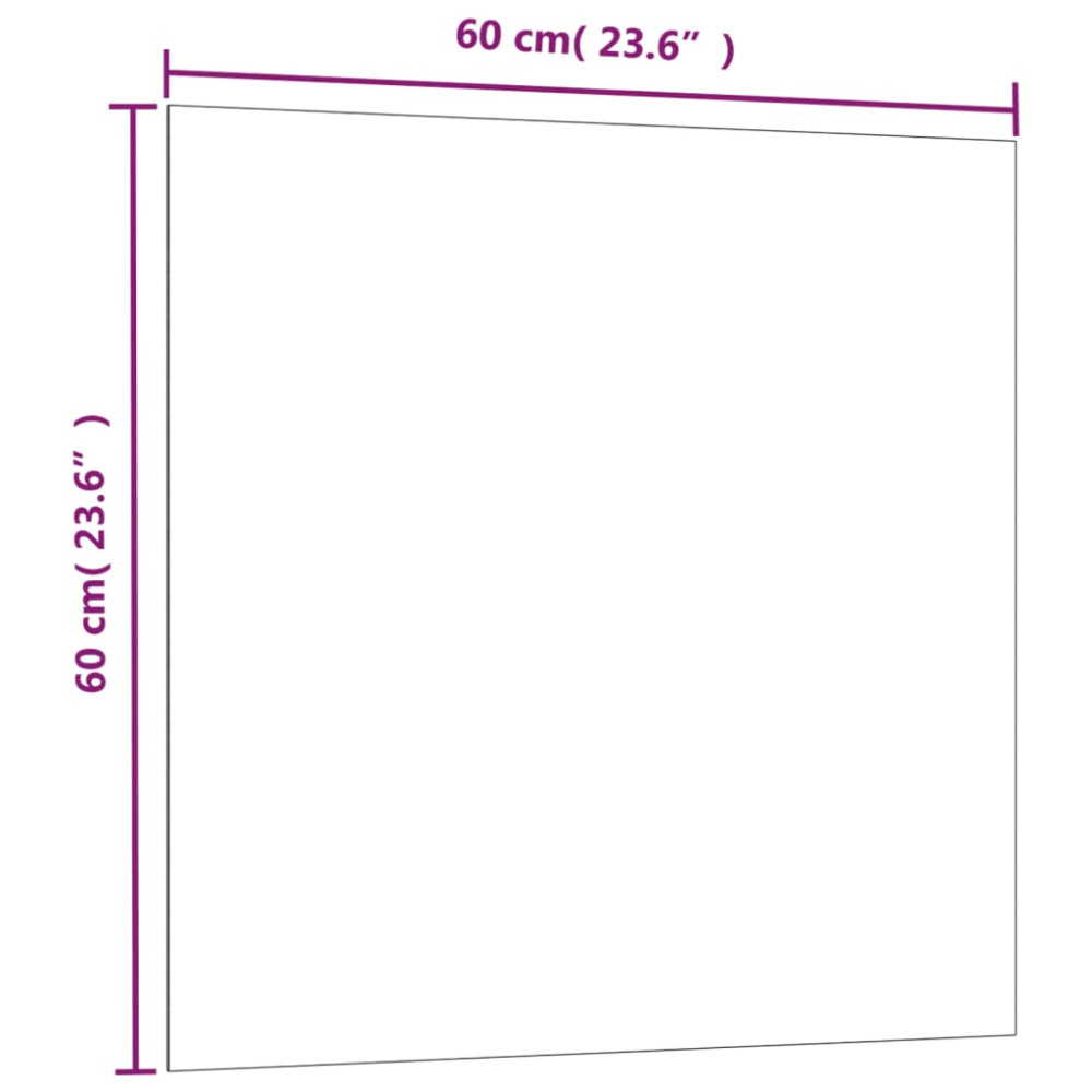 Produktbild för Väggmonterad magnettavla svart 60x60 cm härdat glas